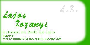 lajos kozanyi business card